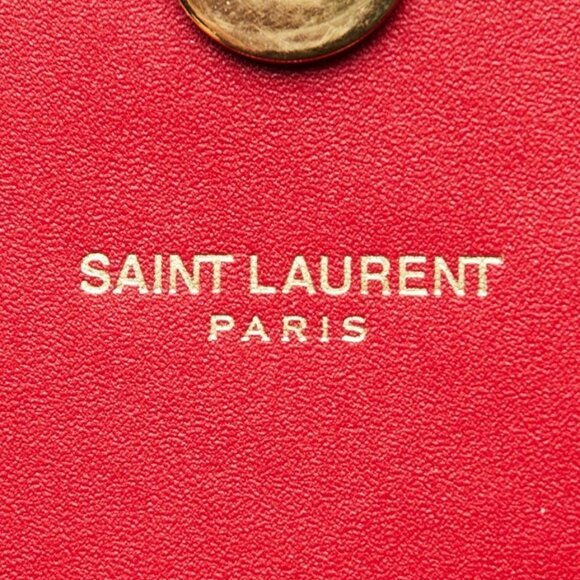 Yves Saint Laurent Red Leather Monogram Medium Kate Tassel Bag - Picture 9 of 12